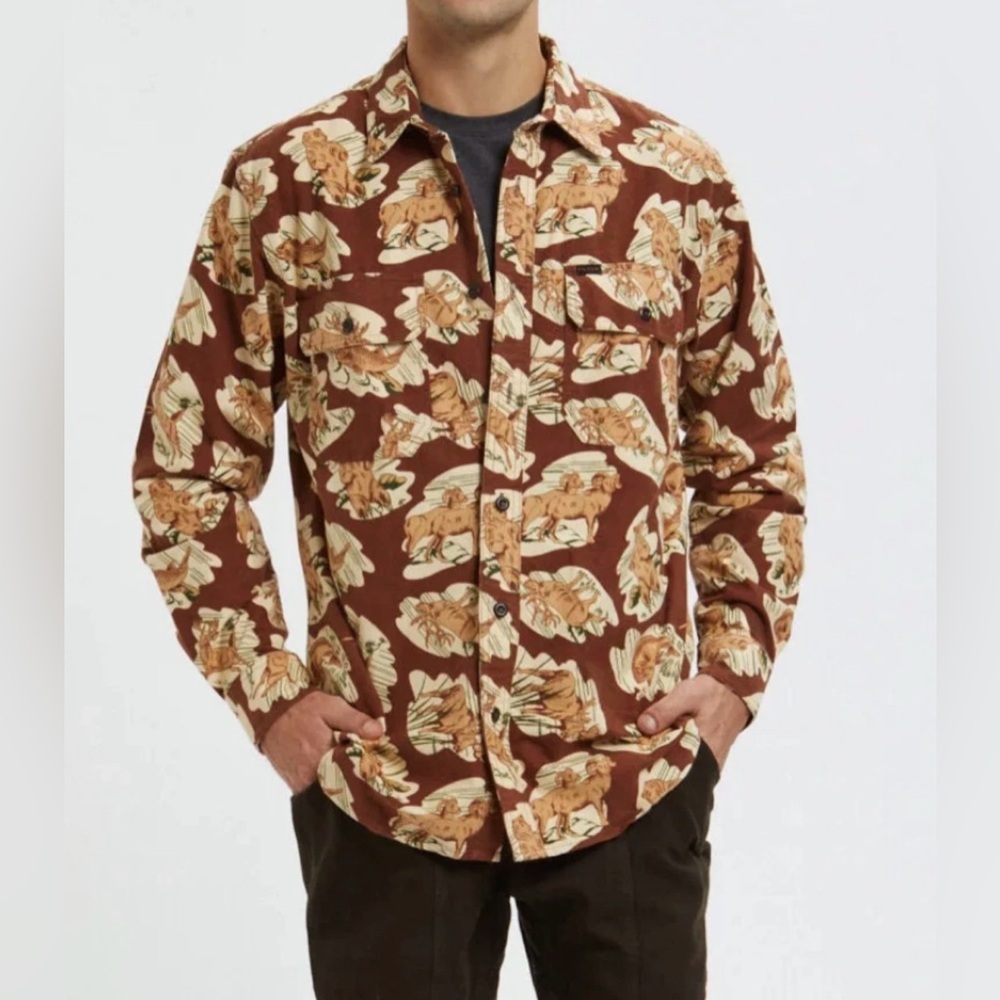 Filson Men’s Field Flannel Shirt Sorrel Horse Wildlife Size Small